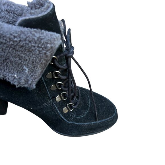 Bjorndal Black Suede Leather Farrah Heeled Lace Up Boots Size 9 - Picture 4 of 9